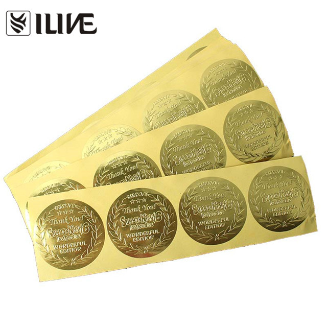3D Gold Foil Paper Label Stickers