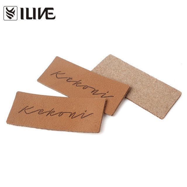 Embossed Jeans Natural Leather Patches Labels