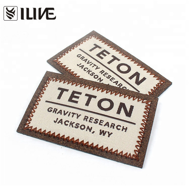 Suede Label with Woven logo
