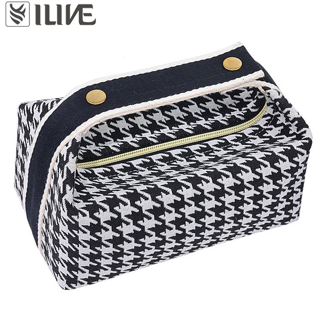 Houndstooth Cosmetic Bag